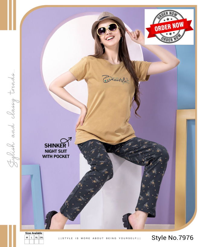 Vol Sb 589 Summer Special Shinker Hosiery Cotton Night Suit Wholesale Online 
